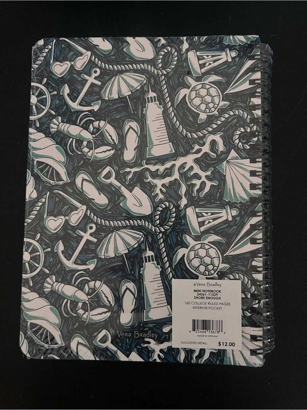 Vera Bradley Shore enough mini notebook